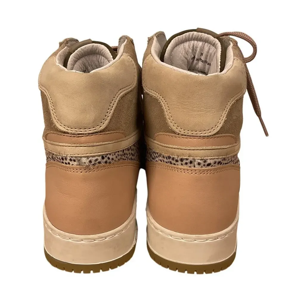 Maruti Mona Leather and Pony Hi Top Trainers‎ in Pink/Olive Size EU 39 - Picture 5 of 8